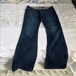 PAIGE Dark Indigo Flare Jeans, low waist